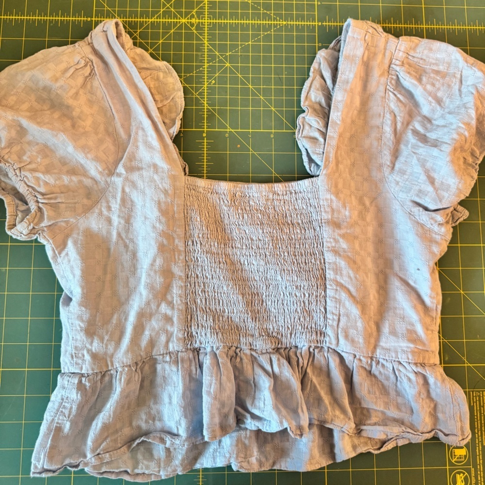 SO Light Blue Ruffled Blouse - Picture 7 of 7